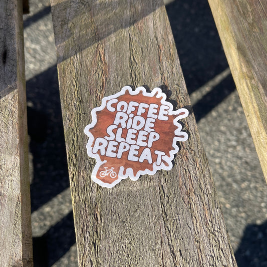 Coffee Ride Sleep Sticker